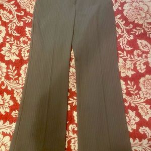 Limited “perfect travel suit” trousers.  Grey w subtle stripe.Sz 6-wide leg.